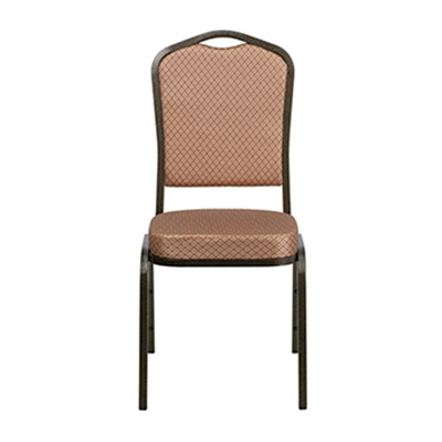 Crown-Back Gold Diamond Fabric Chair