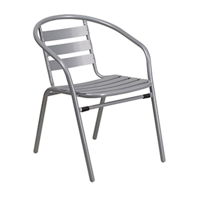 Silver Metal Stack Chair
