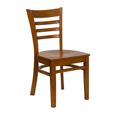 Cherry Finished Ladder Back Wooden Dining Chair