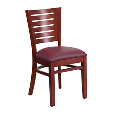 Slat Back Mahogany Wooden Dining Chair