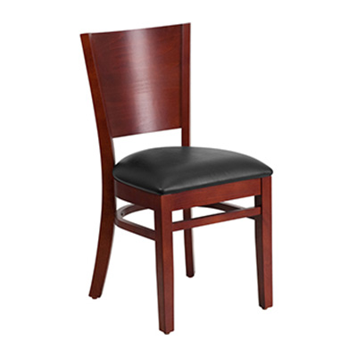 Solid Black Mahogany Wooden Dining Chair