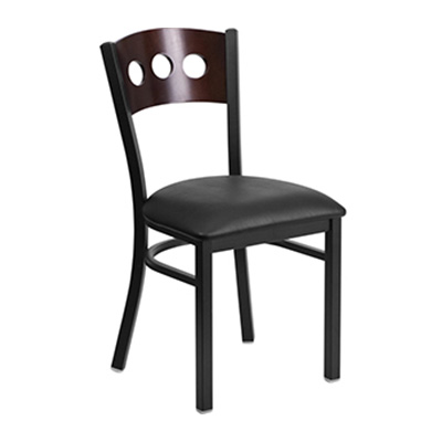 Black Decorative 3 Circle Back Metal Dining Chair