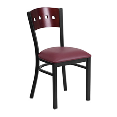 Black Decorative 4 Square Back Metal Dining Chair
